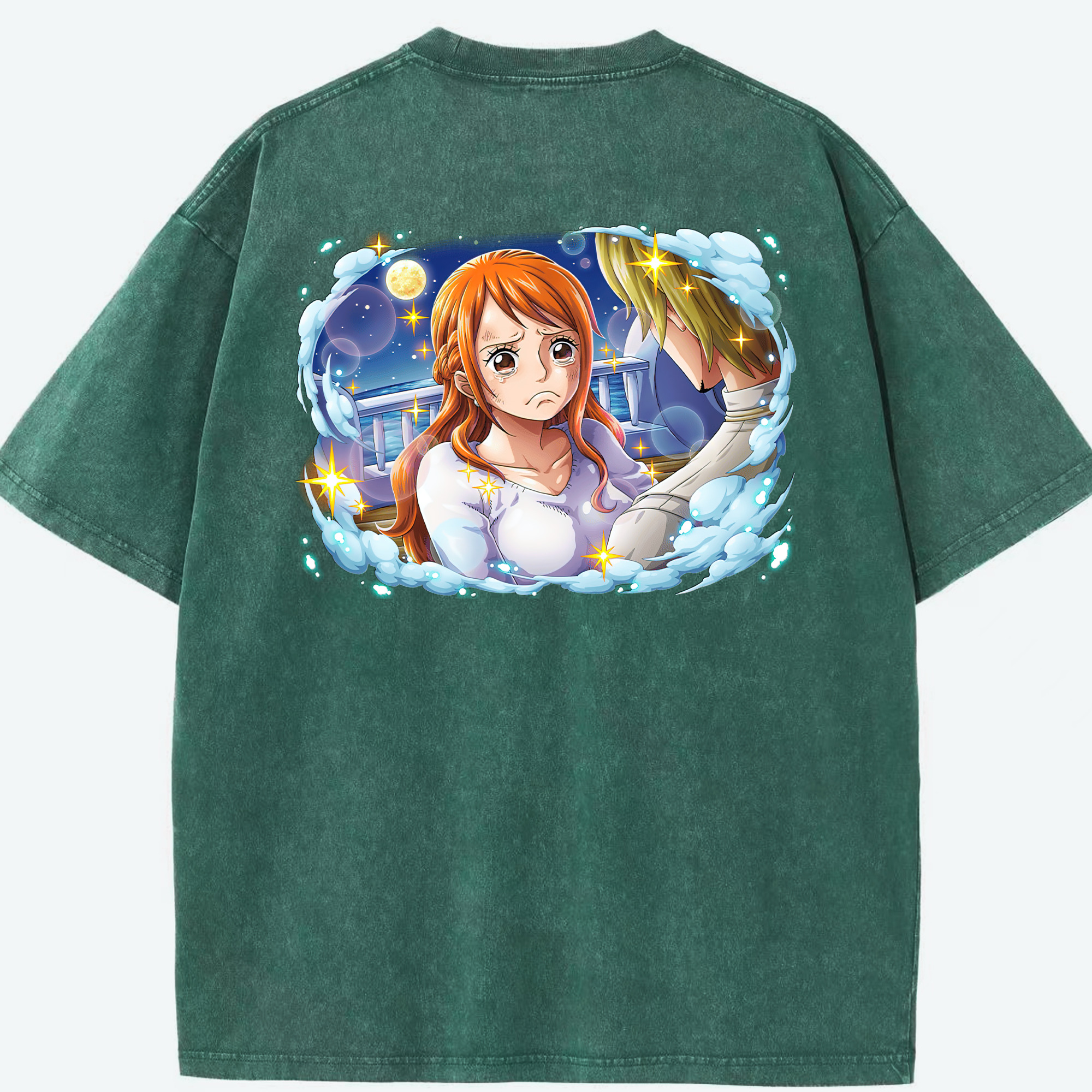 ワンピース ナミ ONE PIECE Nami 綿100% ヴィンテージ風 半袖Tシャツ（背面プリント）